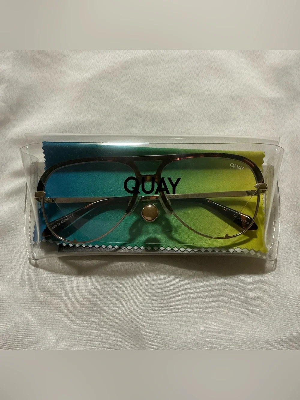 QUAY Australia | High Key Mini Remixed 60mm Aviator Blue Light Glasses